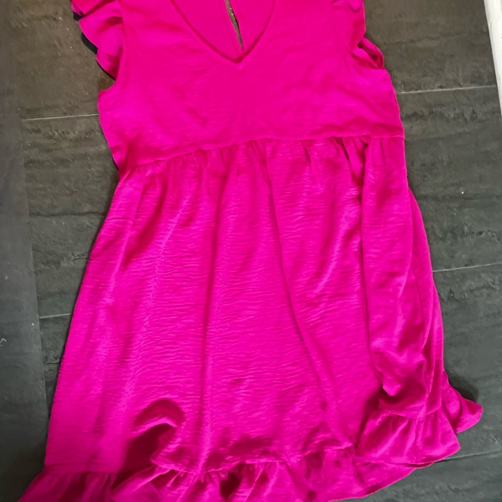 JODIFL Maternity Pink Sleeveless V-Neck Sundress